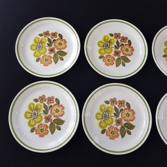 Myott Ironstone Ware PAMPAS Side Salad Plates, Set of 4 Ironstone 7 inch - Picture 5 of 10